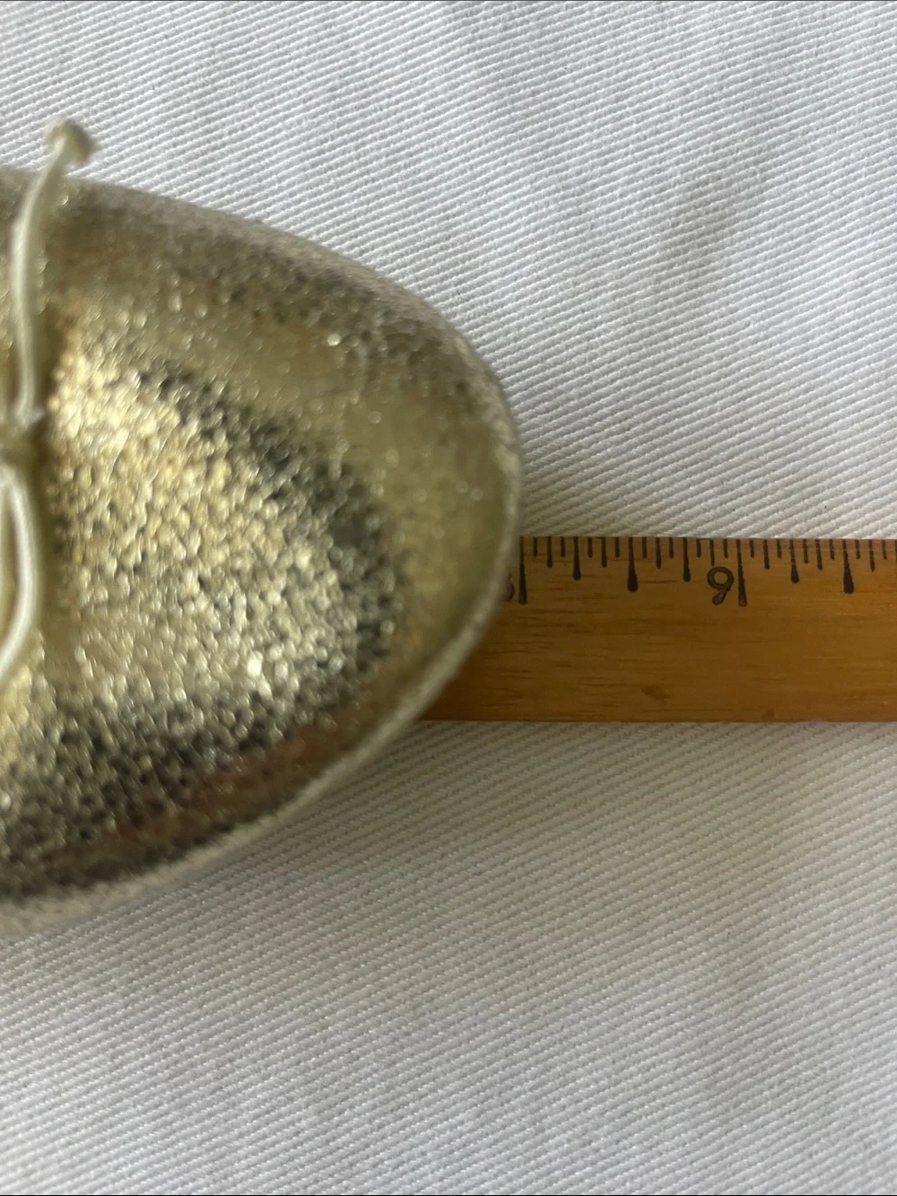 Crewcuts Size 13 Girls Shimmering Gold Bow Ballet Flats